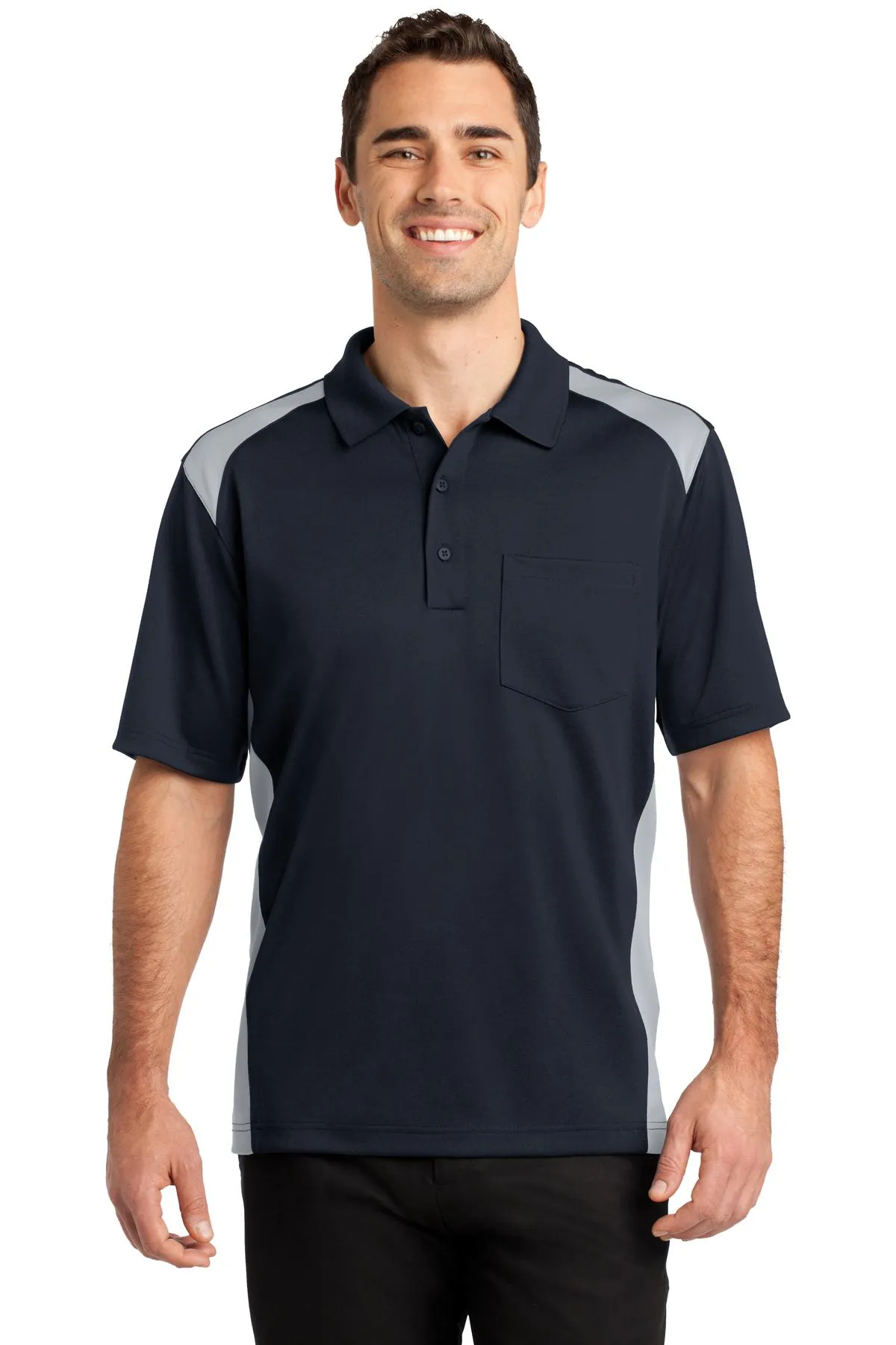 CornerStone Select Snag-Proof Two Way Colorblock Pocket Polo