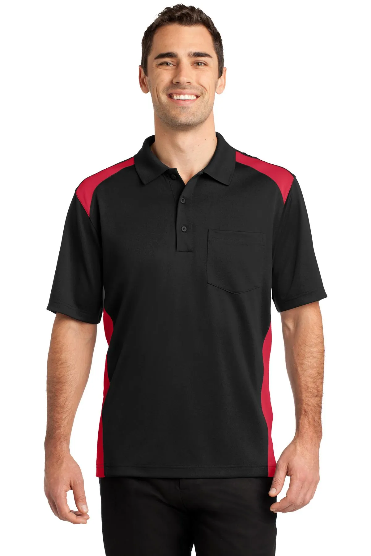 CornerStone Select Snag-Proof Two Way Colorblock Pocket Polo