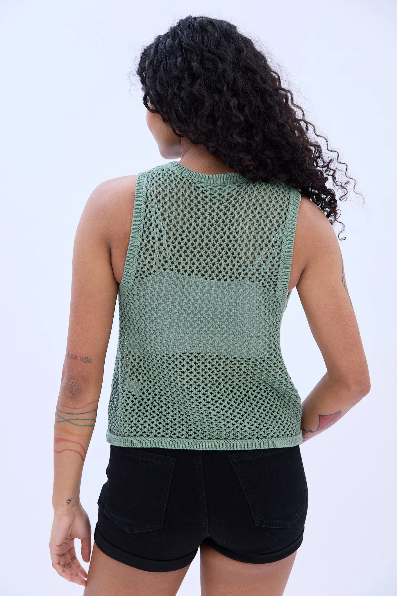 Crochet Scoop Neck Tank Top