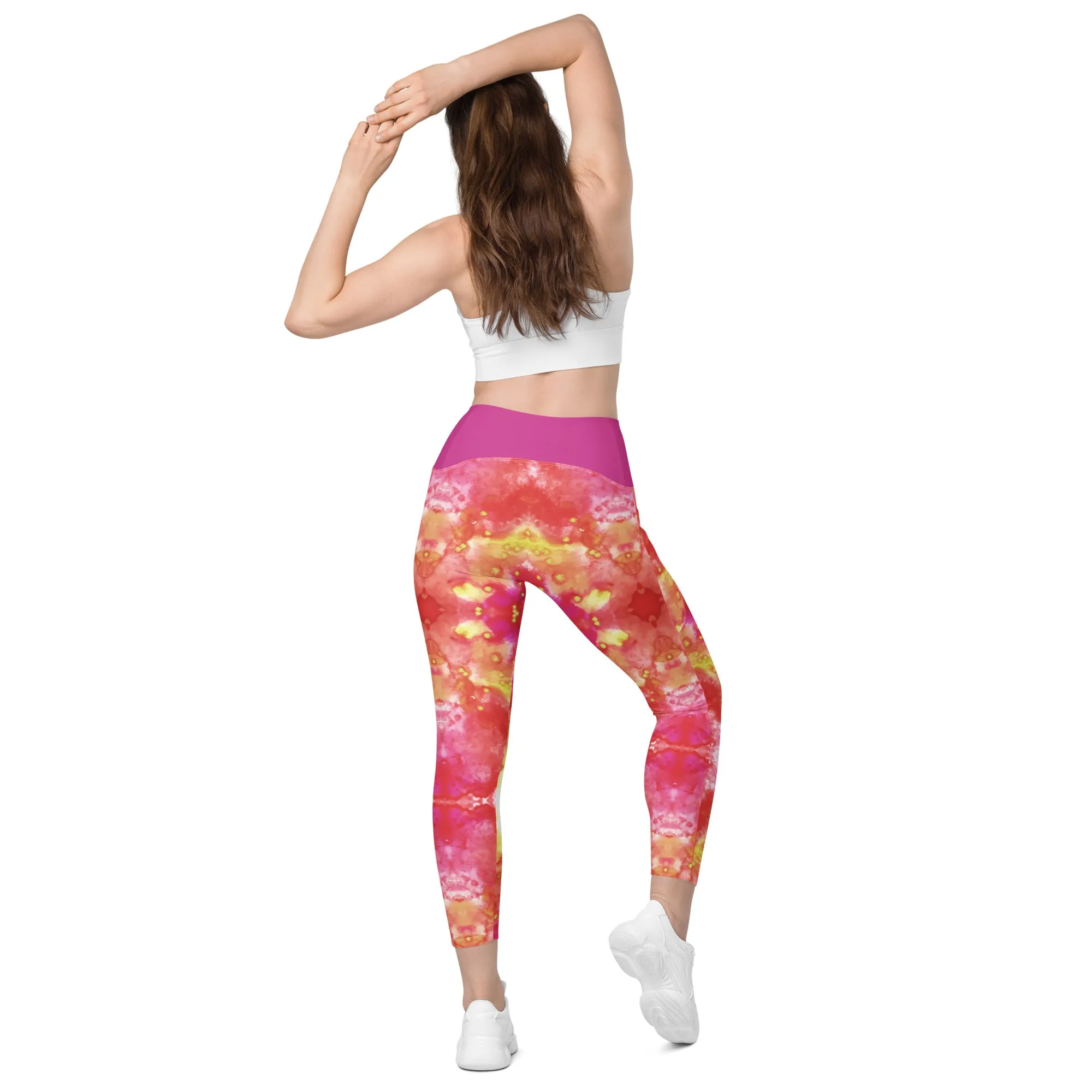 Crossover Leggings, Red Leaf