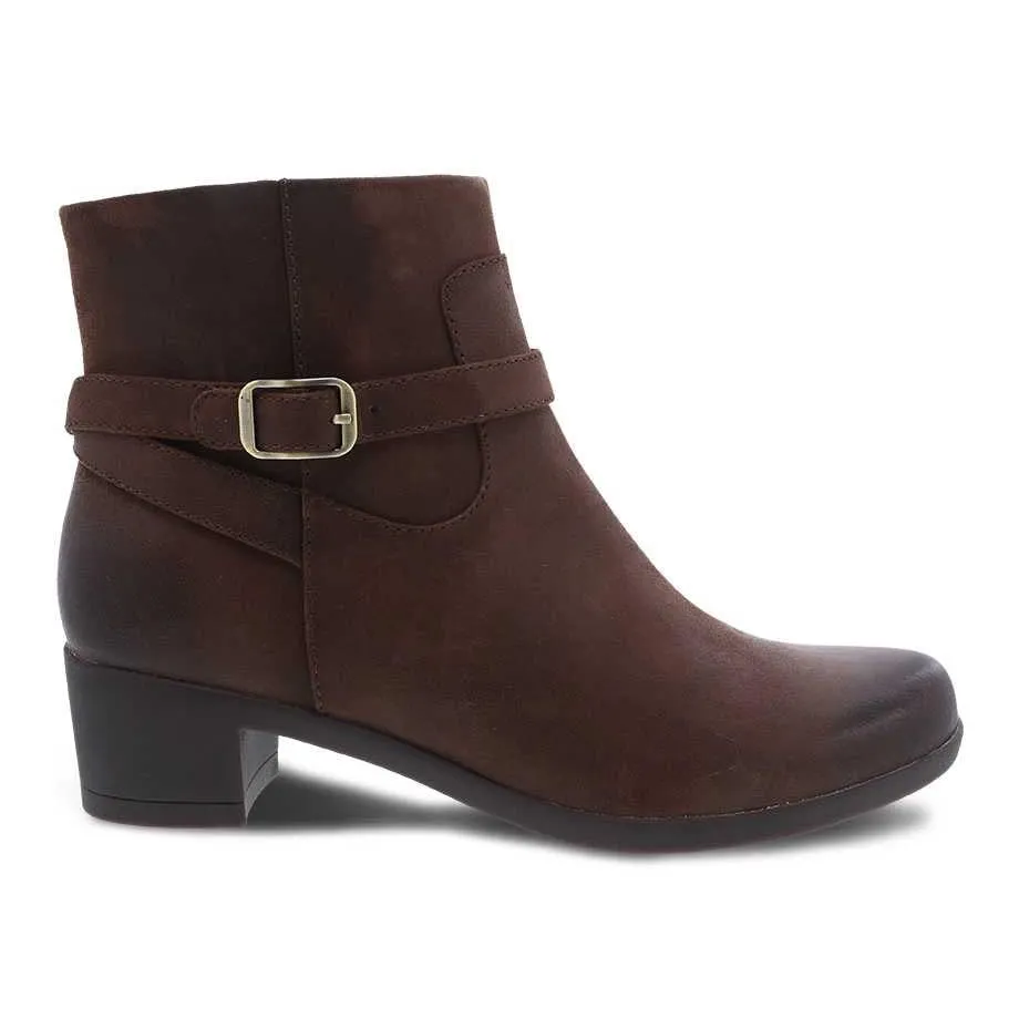 Dansko Cagney Bootie - Brown Burnished Nubuck