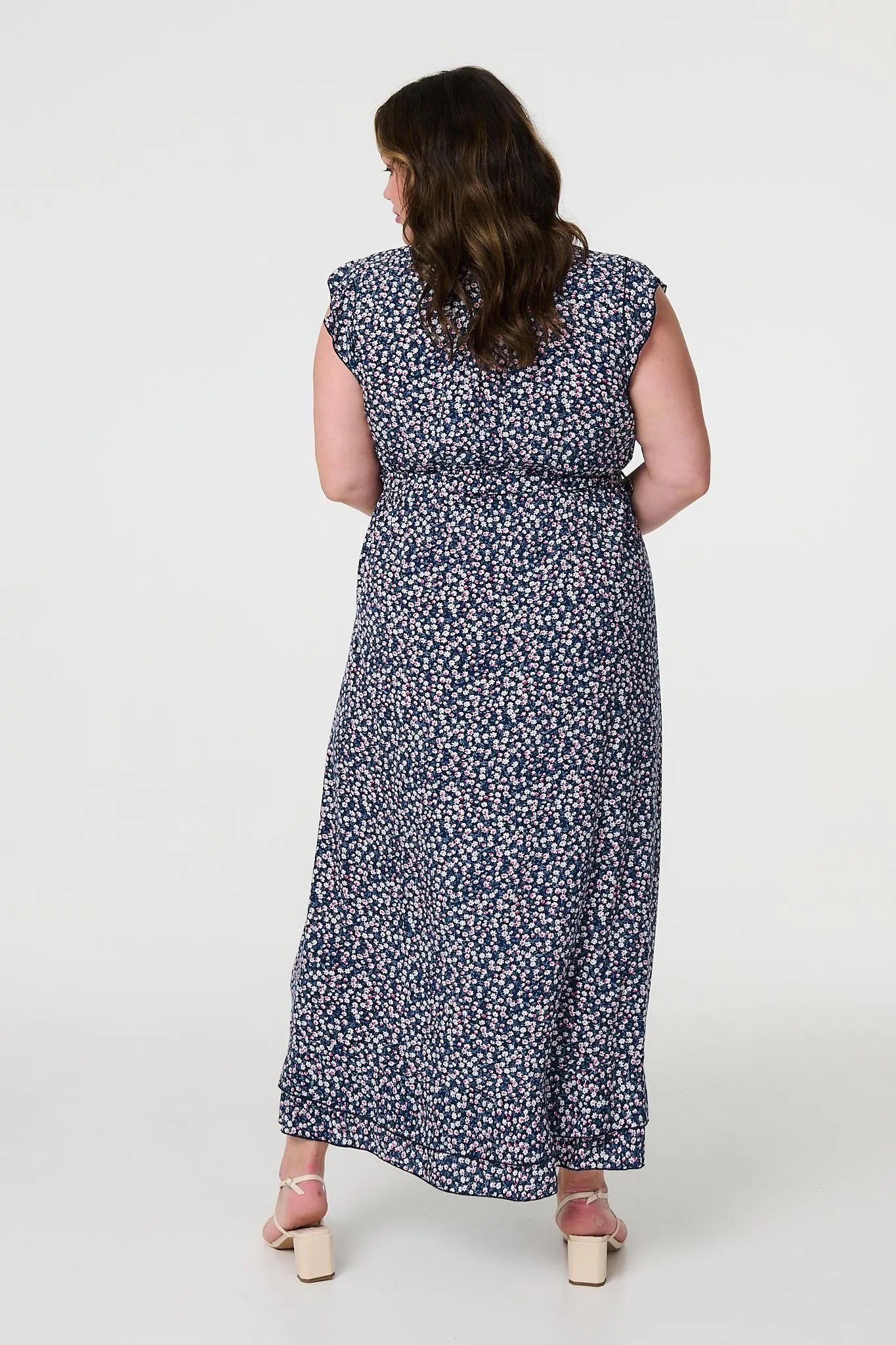 Ditsy Floral Frill Hem Maxi Dress