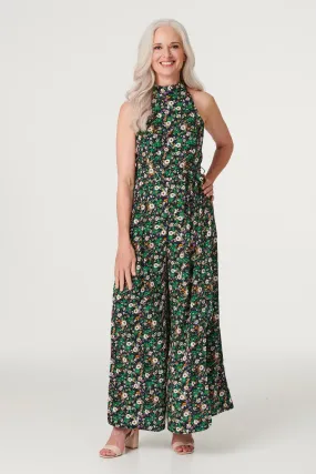 Ditsy Floral High Neck Jumpsuit