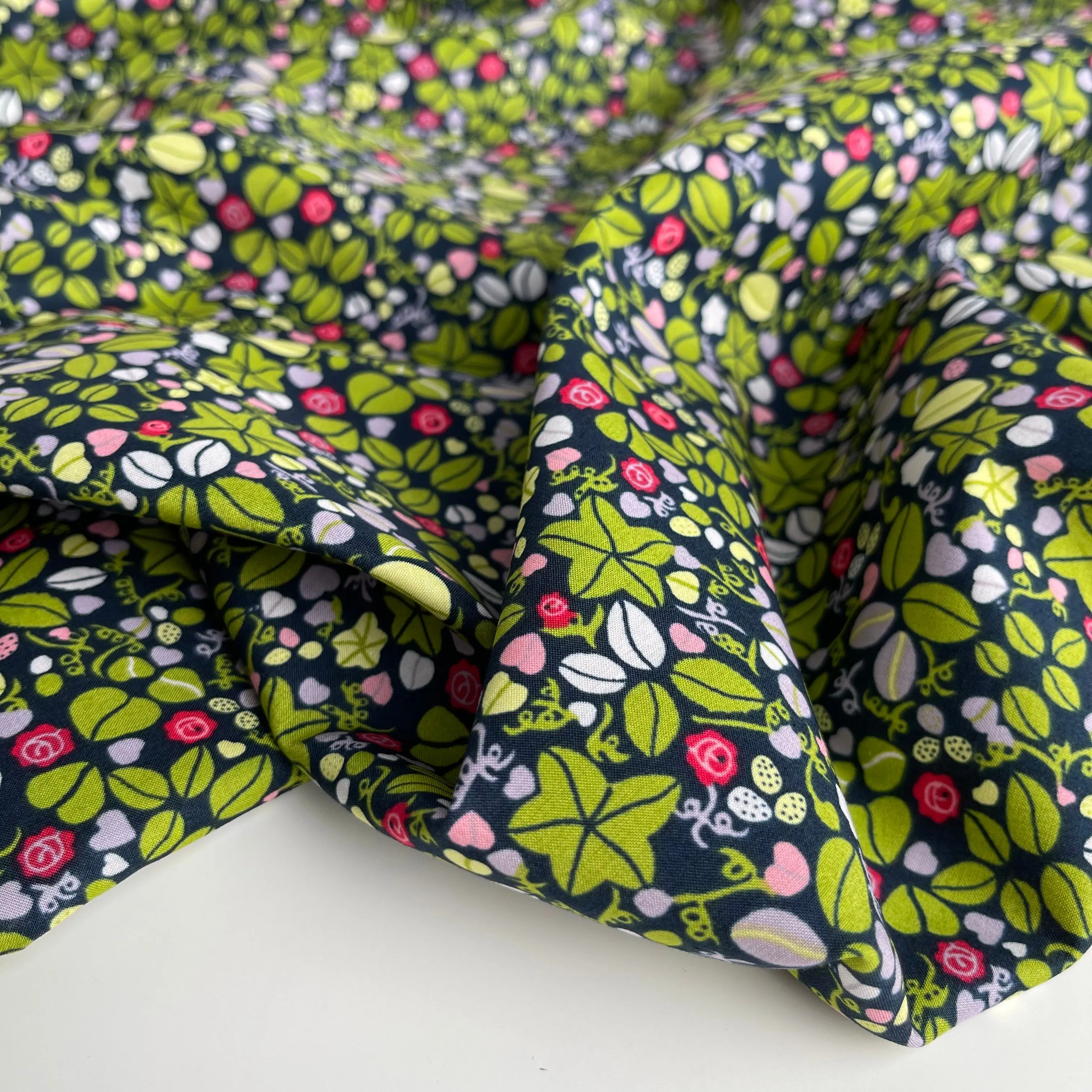 Ditsy Green Cotton Lawn Fabric