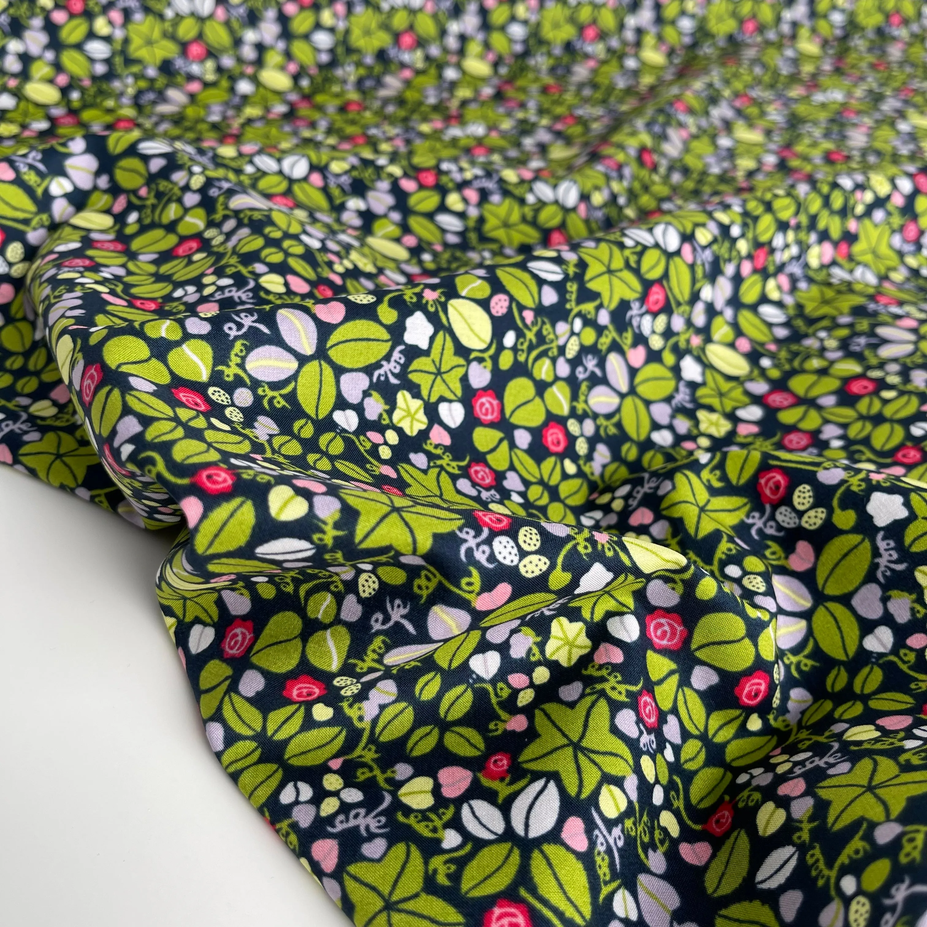 Ditsy Green Cotton Lawn Fabric