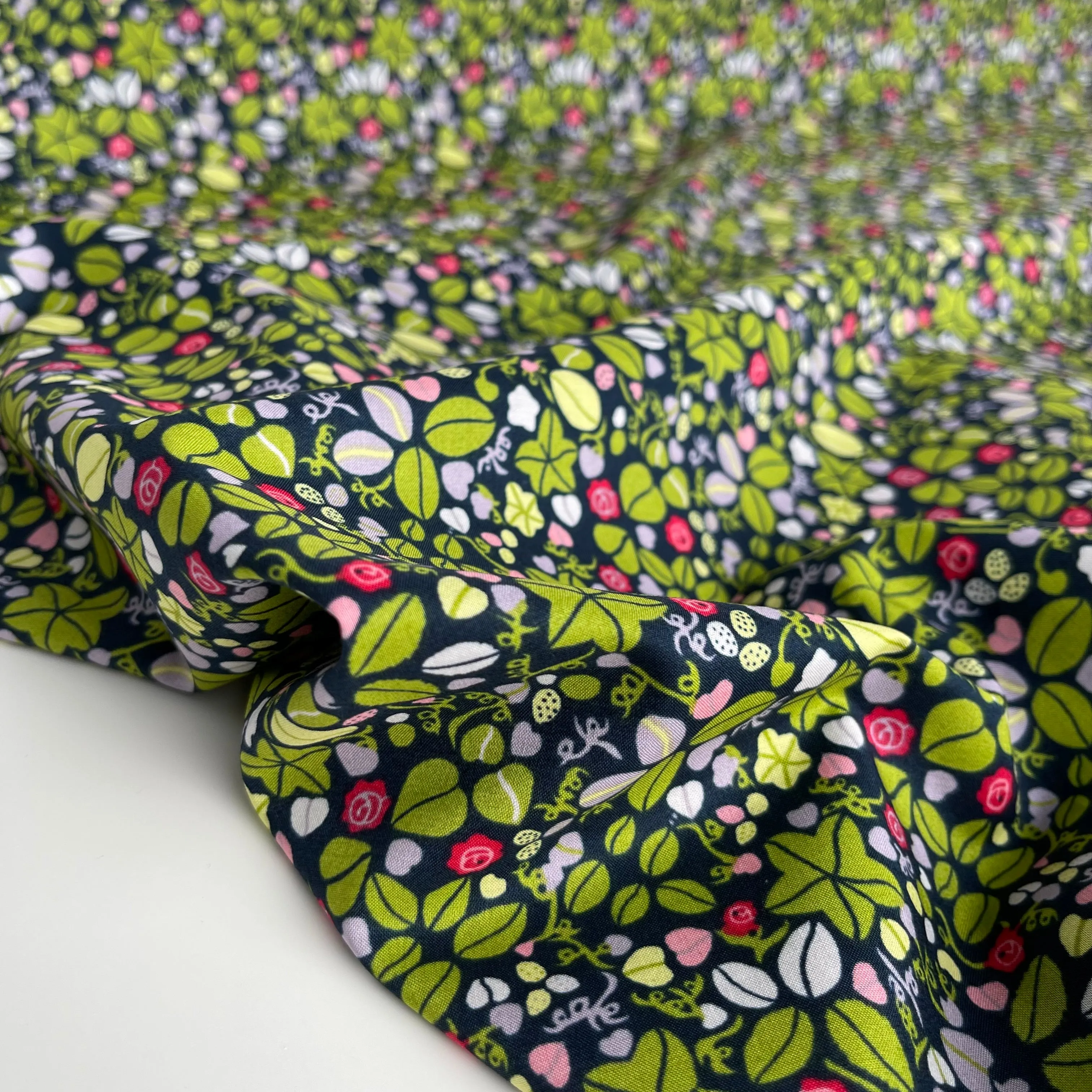 Ditsy Green Cotton Lawn Fabric