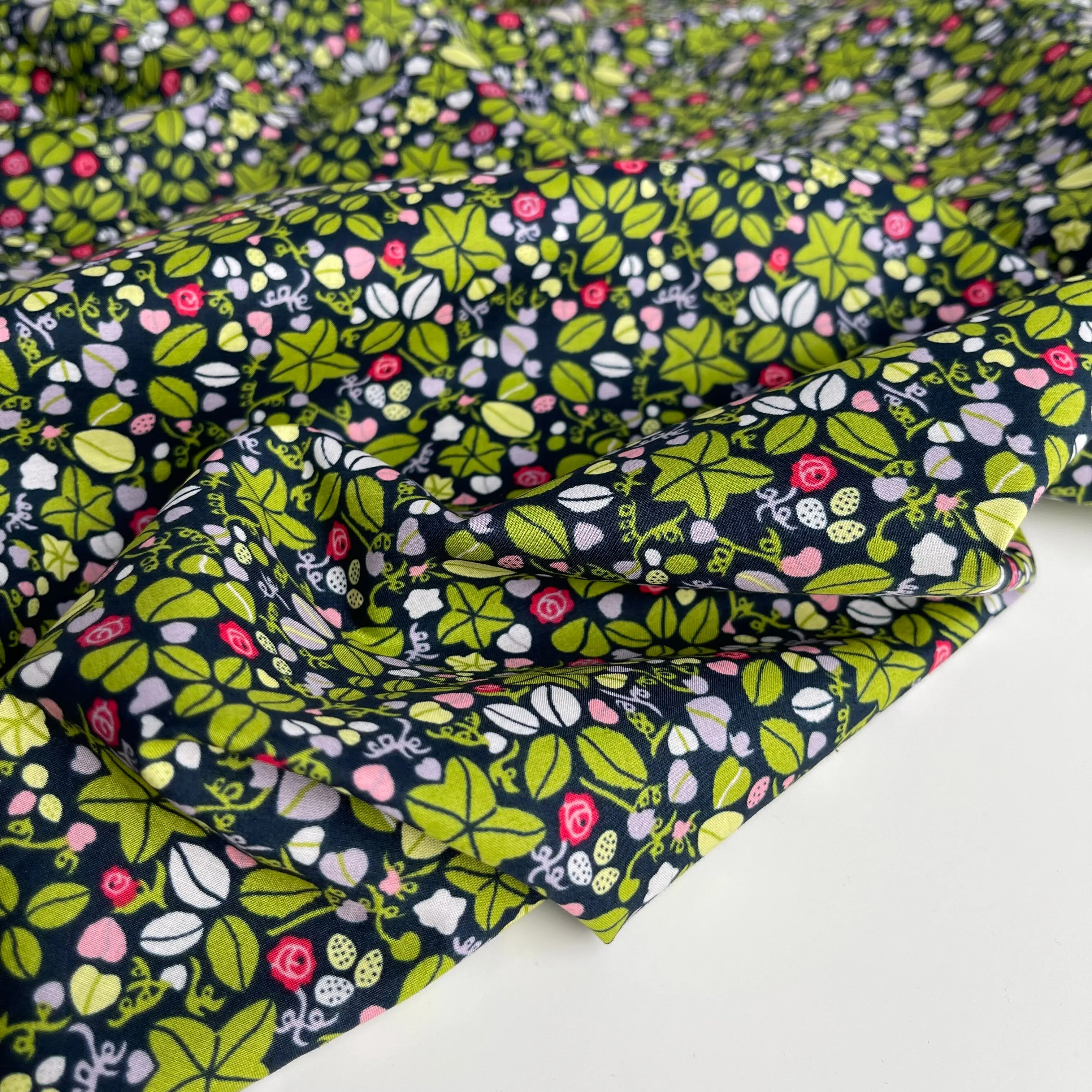 Ditsy Green Cotton Lawn Fabric