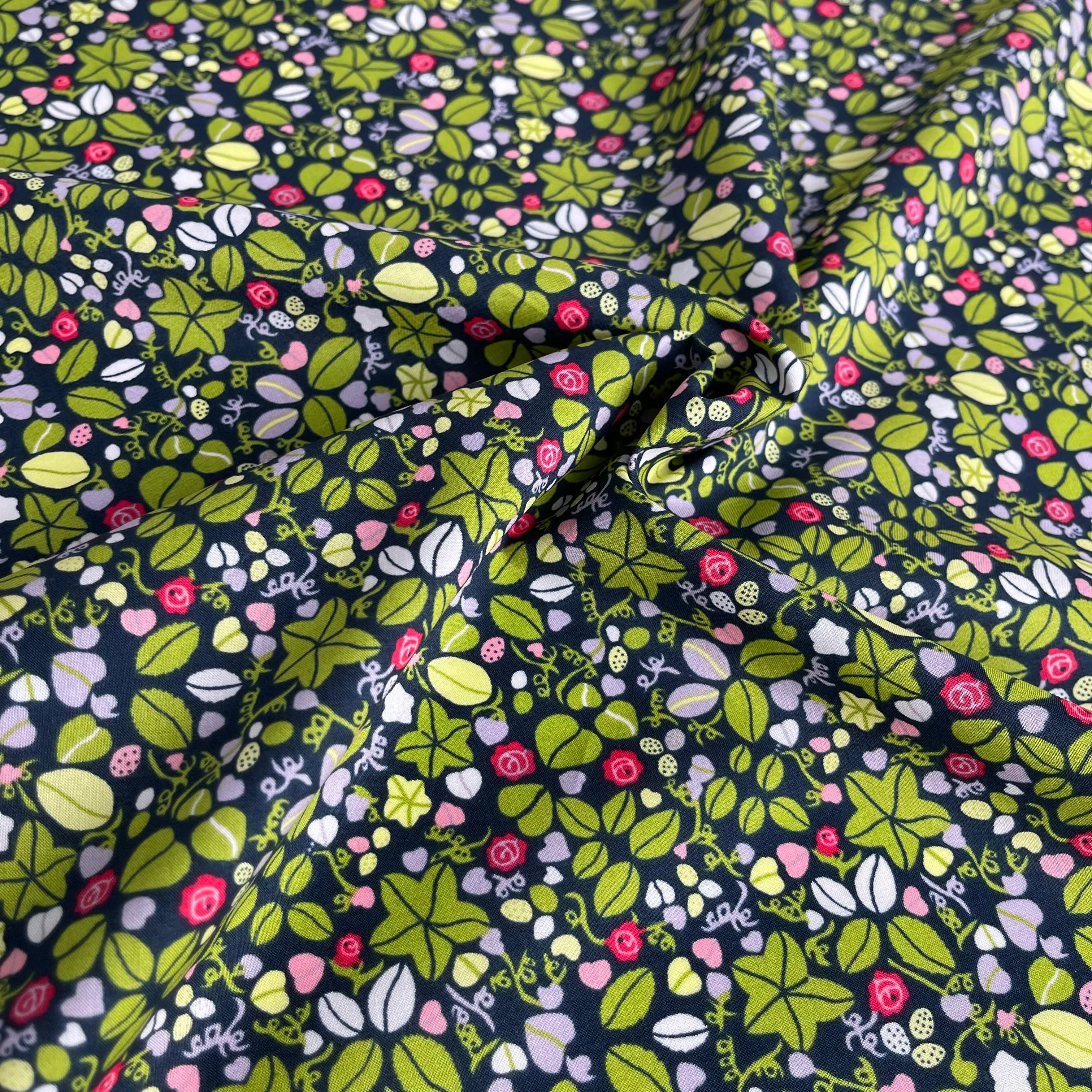 Ditsy Green Cotton Lawn Fabric