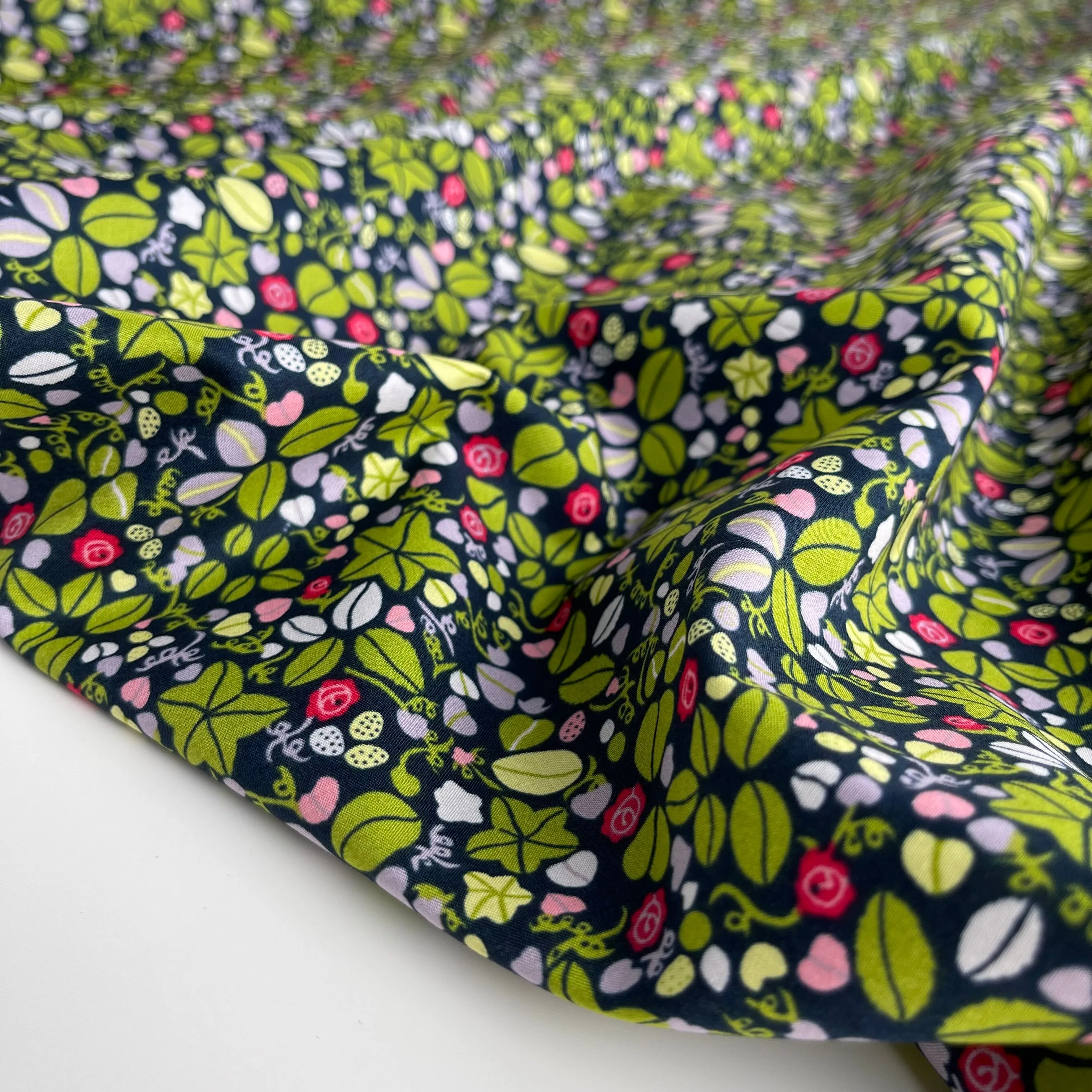 Ditsy Green Cotton Lawn Fabric