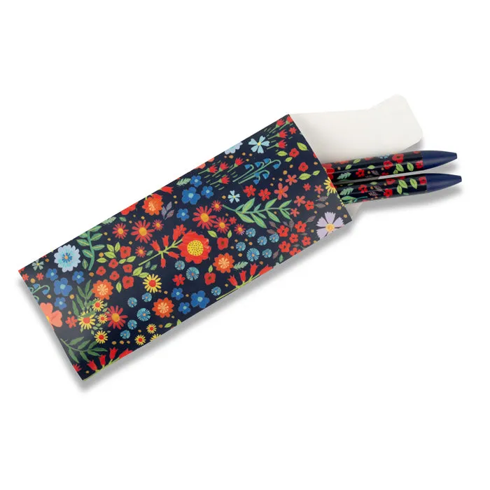 Ditsy Poppy & Floral Pens - Pack of 2