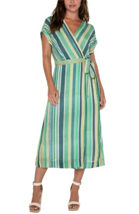 DOLMAN WRAP FRONT MIDI DRESS