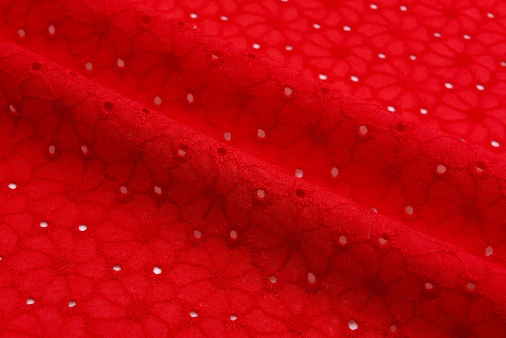 Dyed Pure 100%  Cotton Eyelet  Voil Embroidery Fabric GK-26413