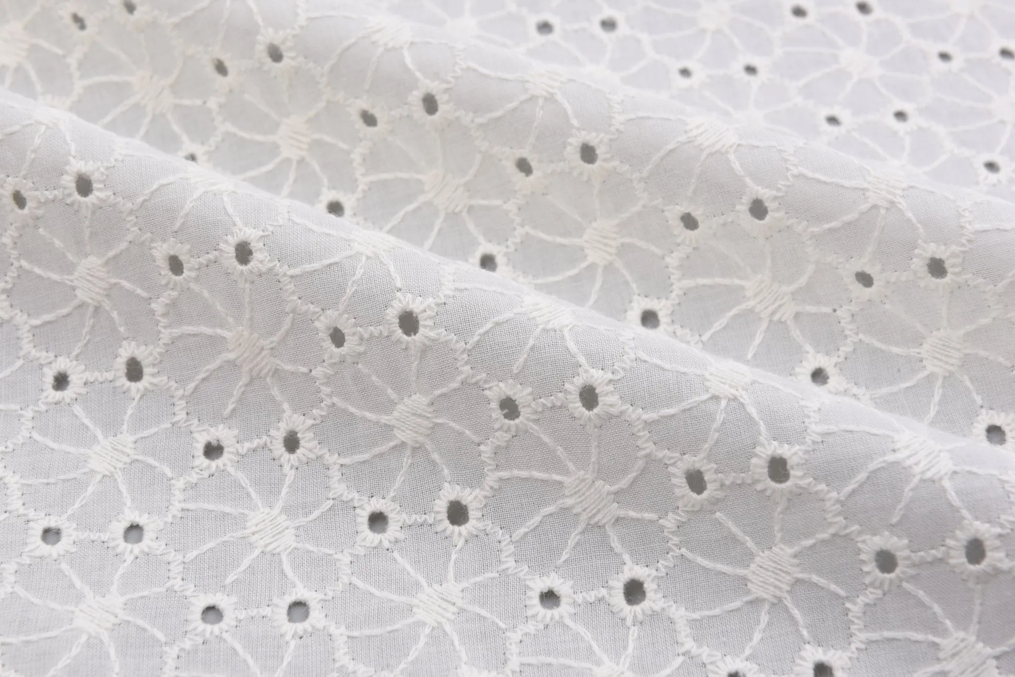 Dyed Pure 100%  Cotton Eyelet  Voil Embroidery Fabric GK-26413