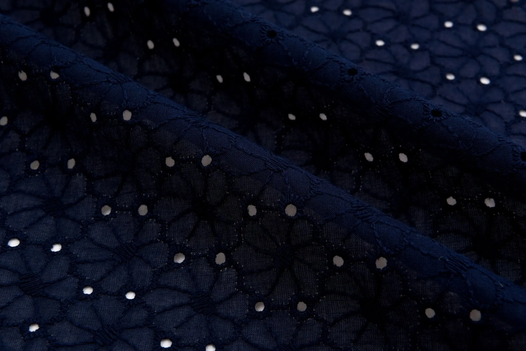 Dyed Pure 100%  Cotton Eyelet  Voil Embroidery Fabric GK-26413