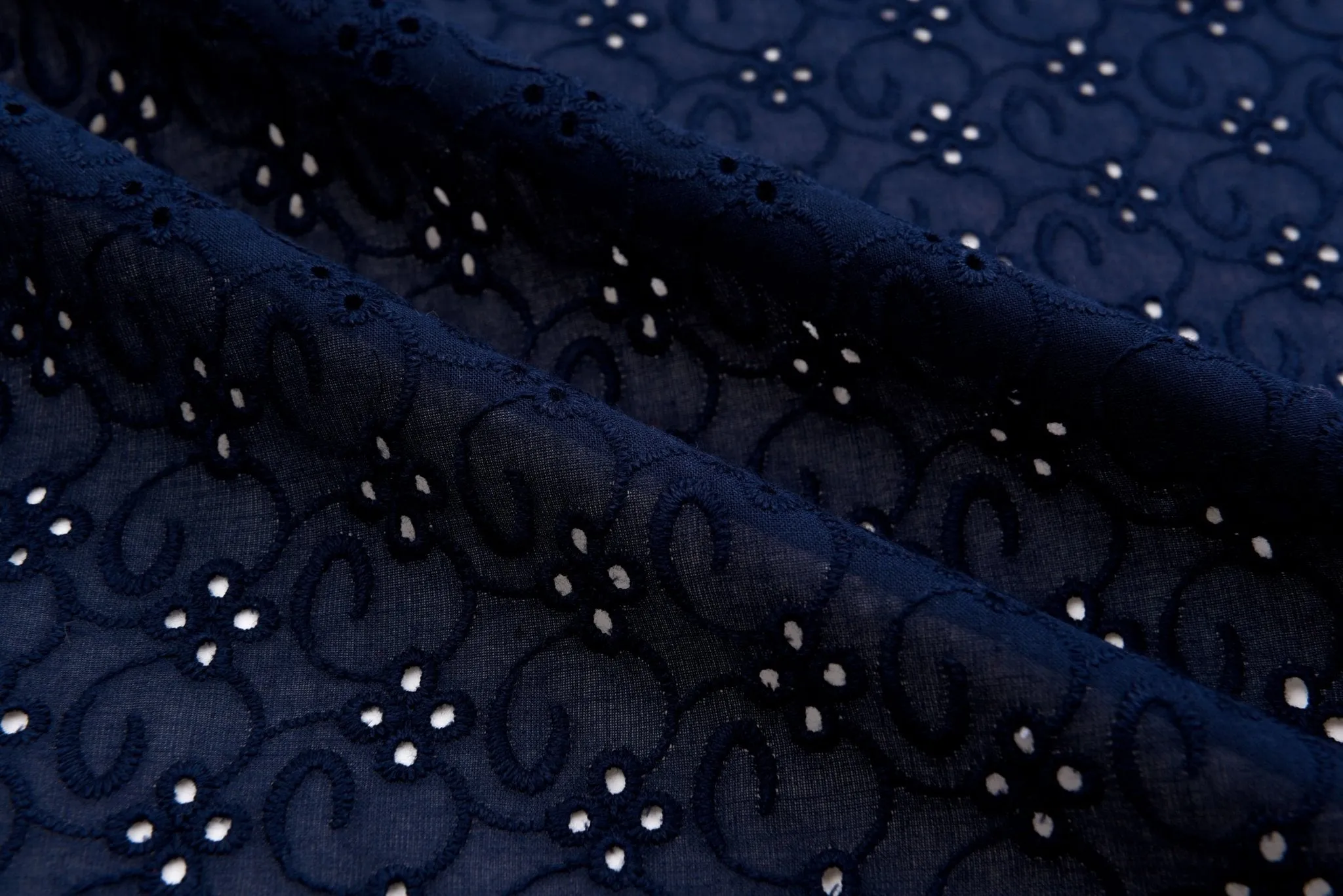 Dyed Pure 100%  Cotton Eyelet  Voil Embroidery Fabric-GK-26545