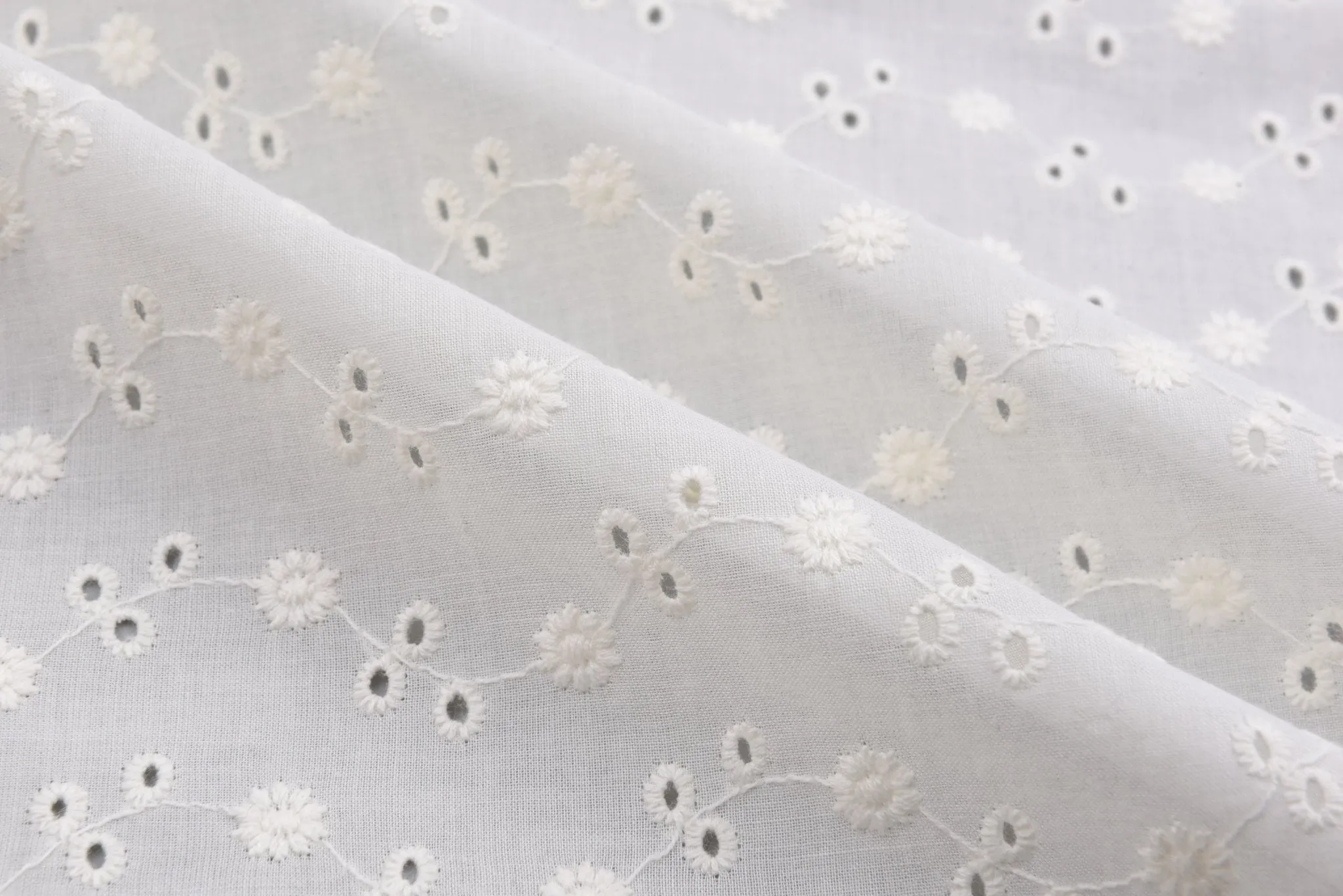 Dyed Pure 100%  Cotton Eyelet  Voil Embroidery Fabric -GK-27303