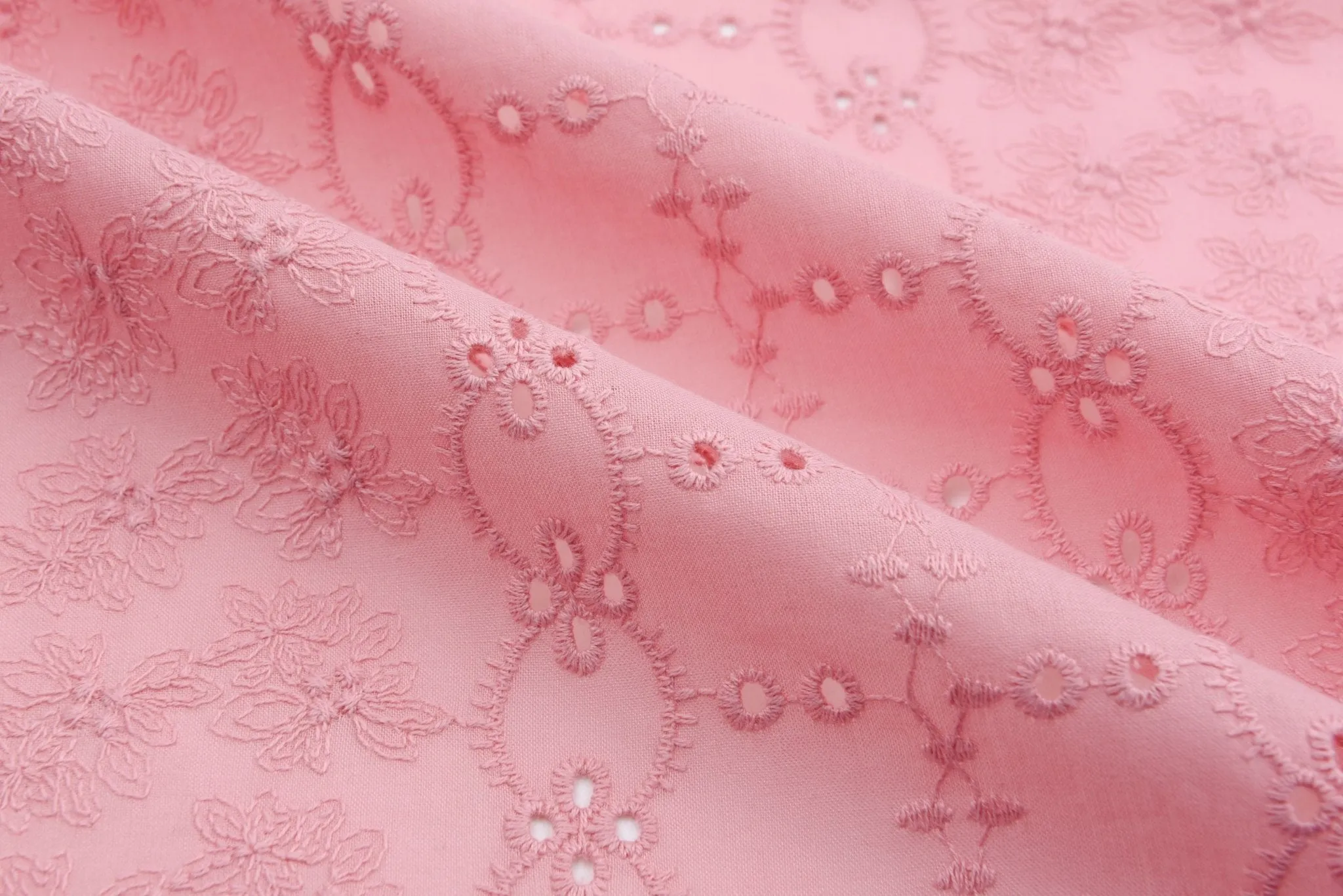 Dyed Pure 100%  Cotton Eyelet  Voil Embroidery Fabric -GK-27309