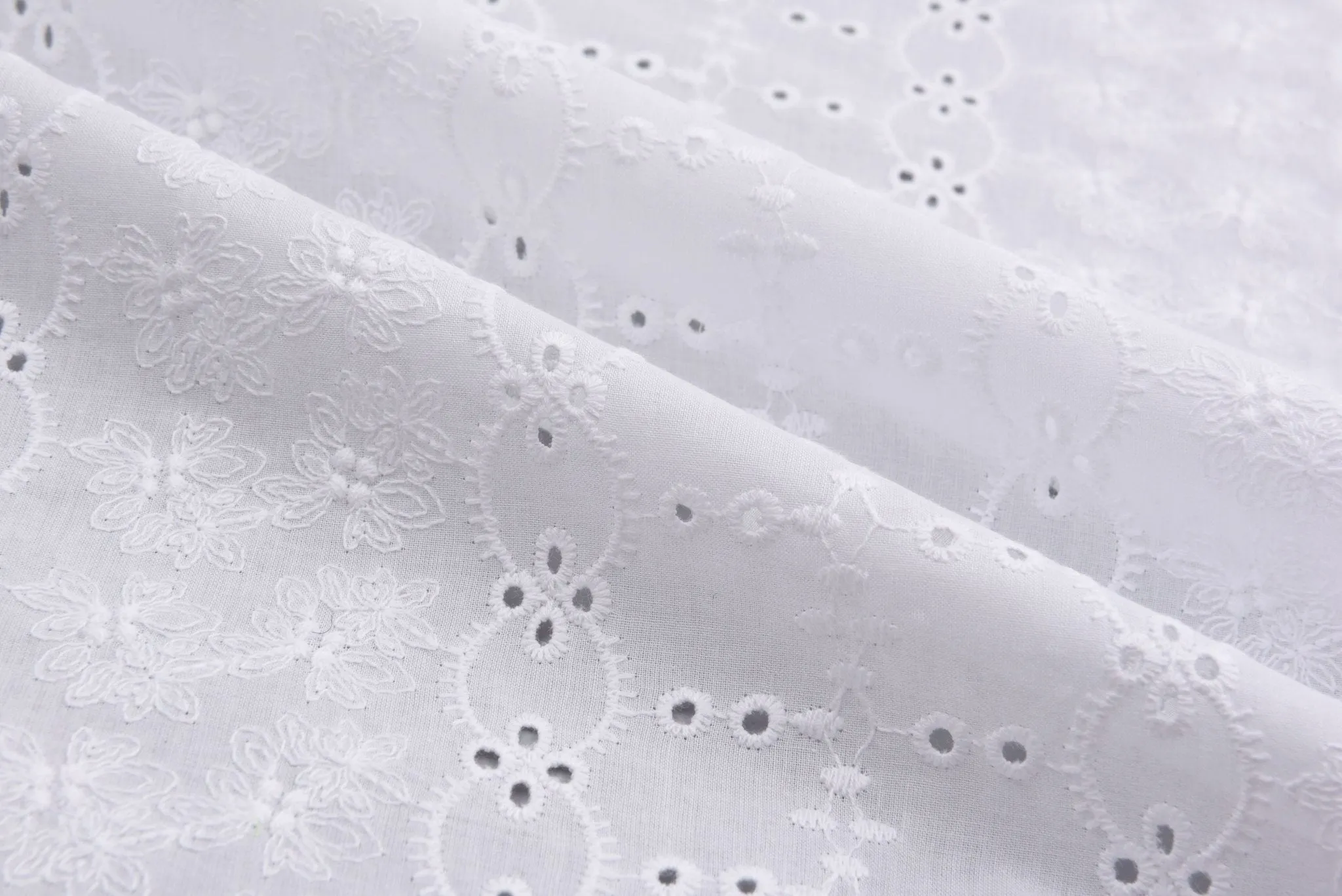 Dyed Pure 100%  Cotton Eyelet  Voil Embroidery Fabric -GK-27309