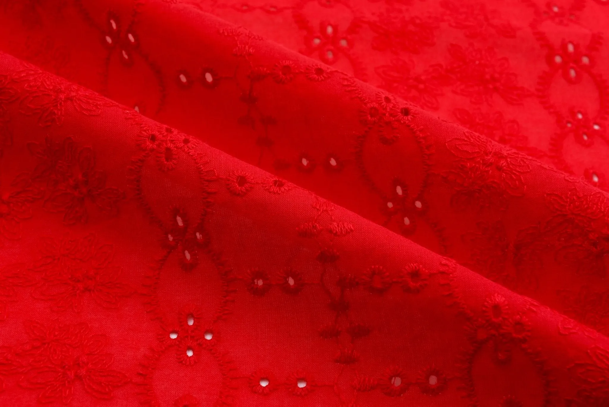 Dyed Pure 100%  Cotton Eyelet  Voil Embroidery Fabric -GK-27309