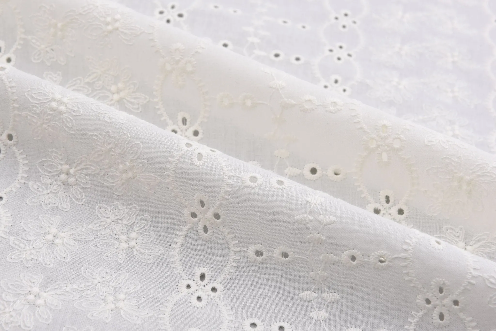 Dyed Pure 100%  Cotton Eyelet  Voil Embroidery Fabric -GK-27309