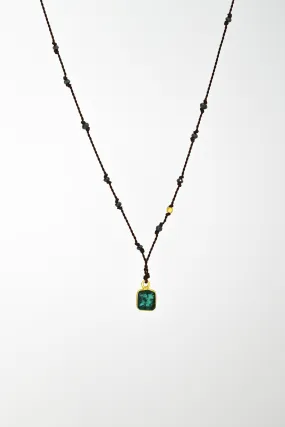 Emerald   Black Diamond Necklace