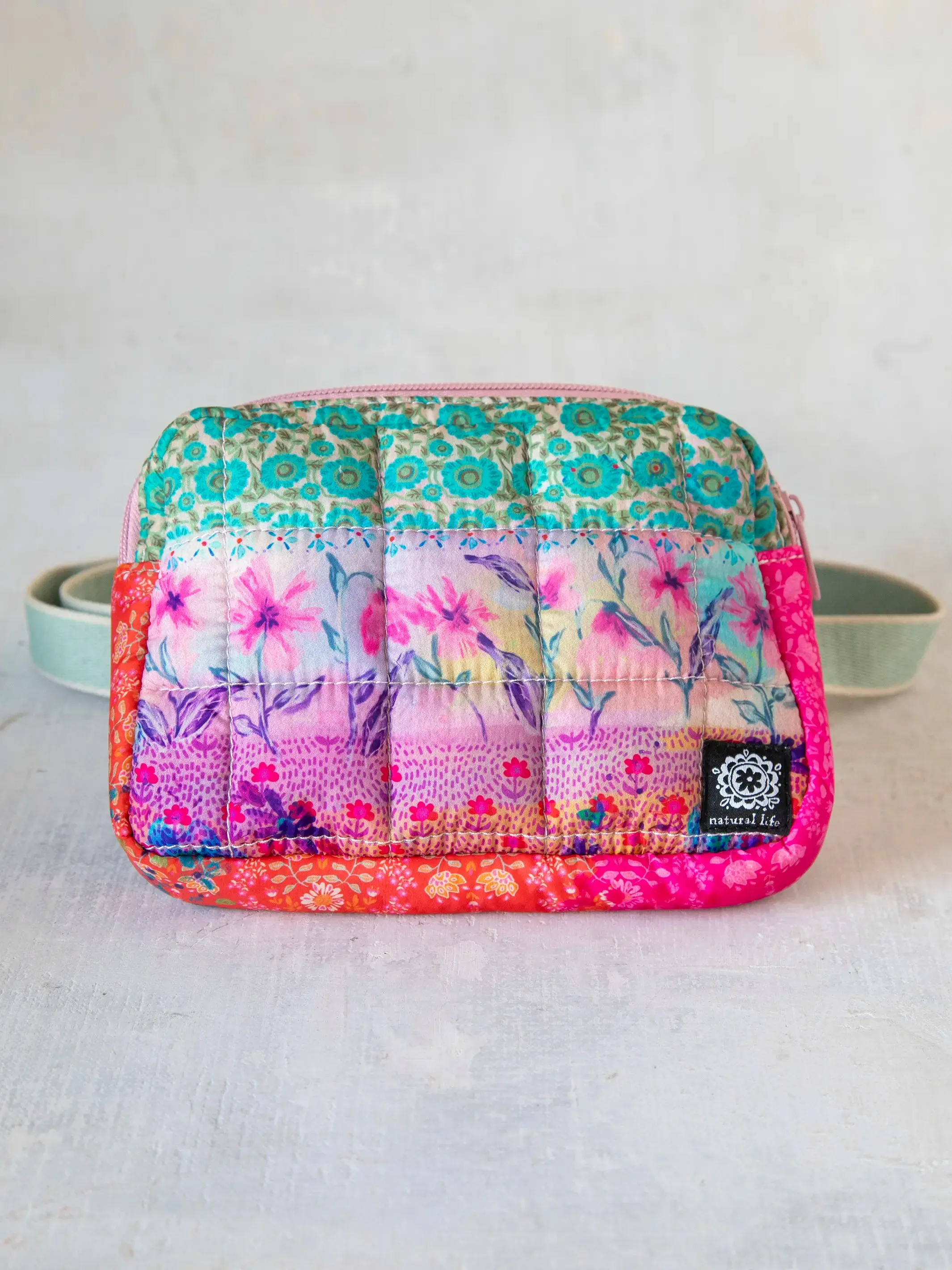 Everyday Puffy Fanny Pack - Pink Watercolor Patchwork