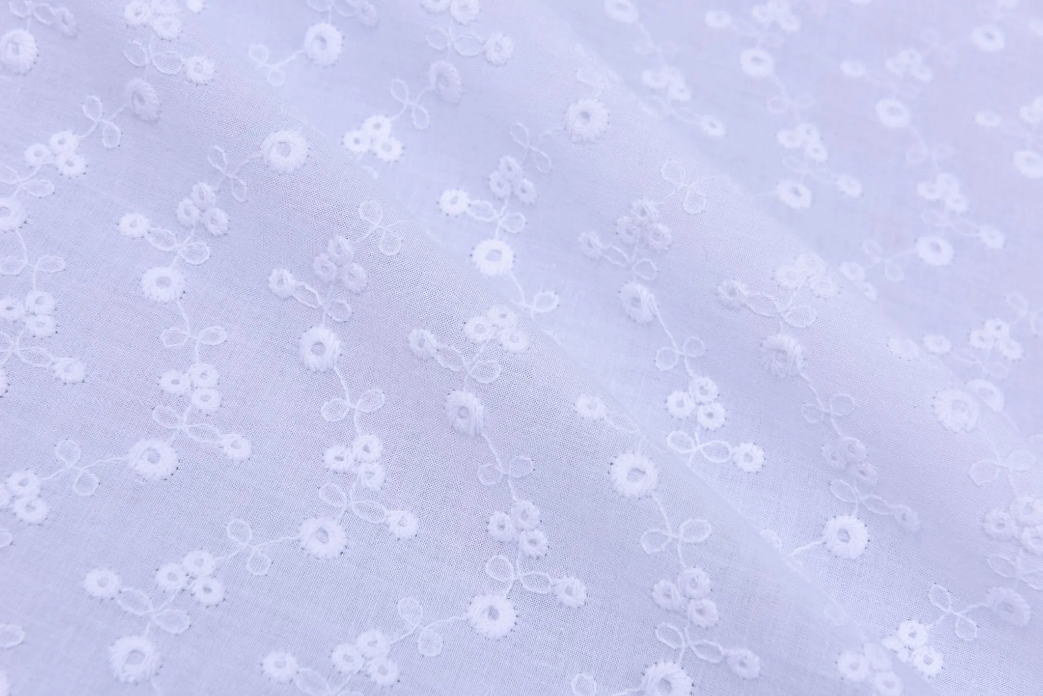 Eyelet Embroidery with Flower Fabric