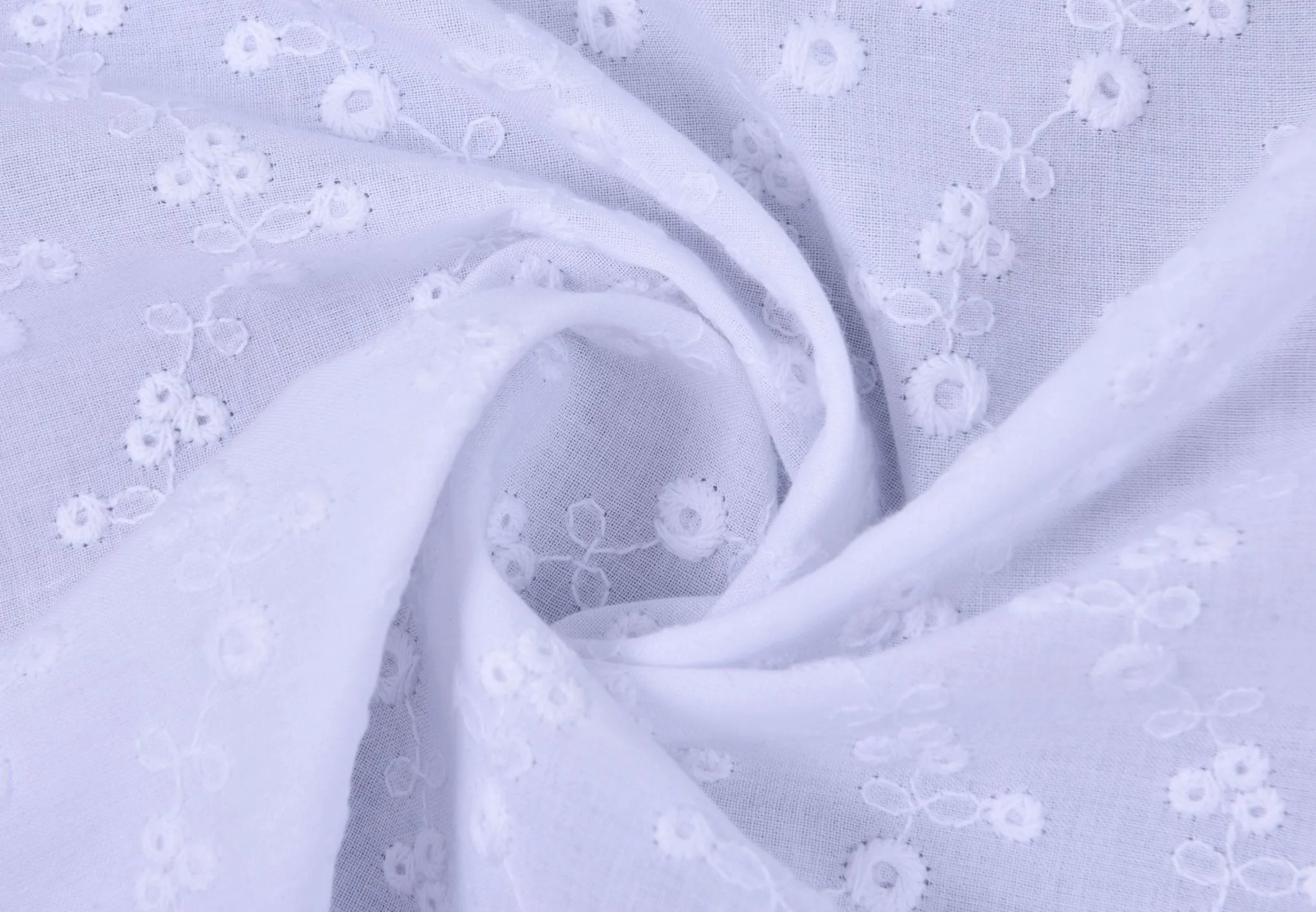 Eyelet Embroidery with Flower Fabric