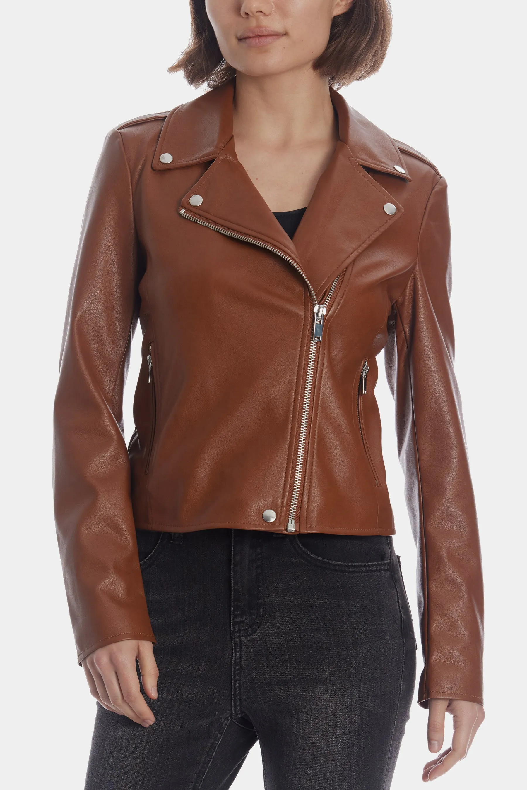 Faux Leather Moto Jacket