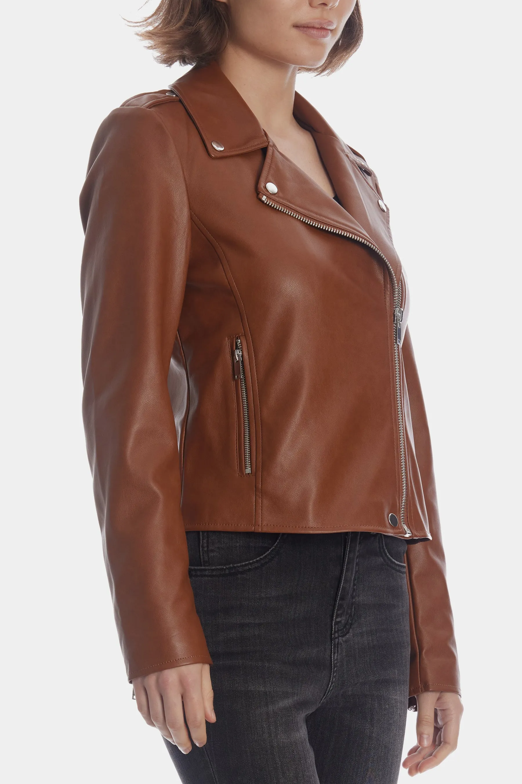 Faux Leather Moto Jacket