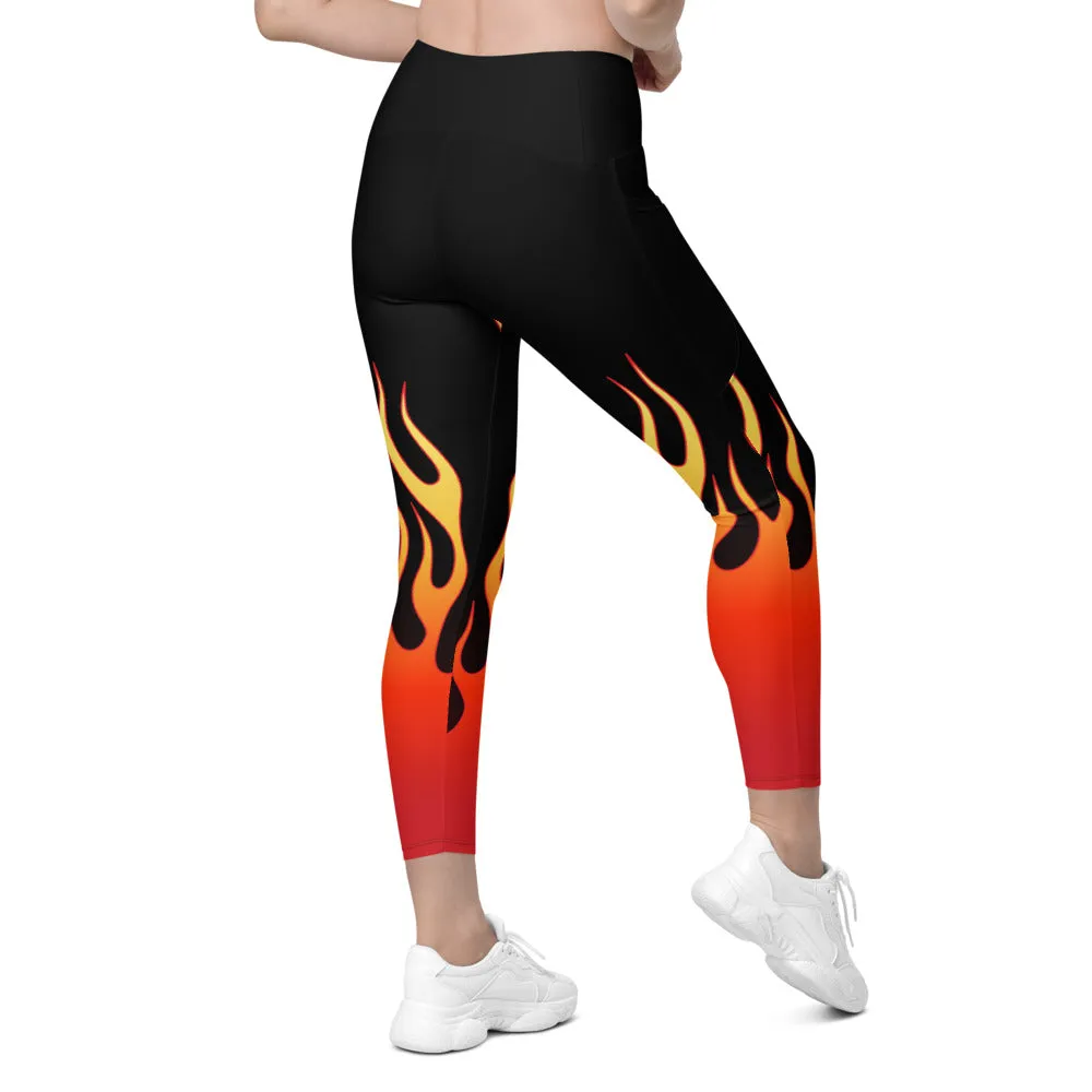 Flame Leggings with Pockets