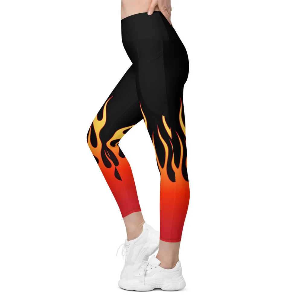 Flame Leggings with Pockets