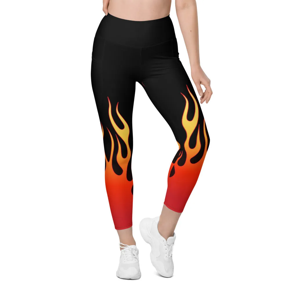 Flame Leggings with Pockets