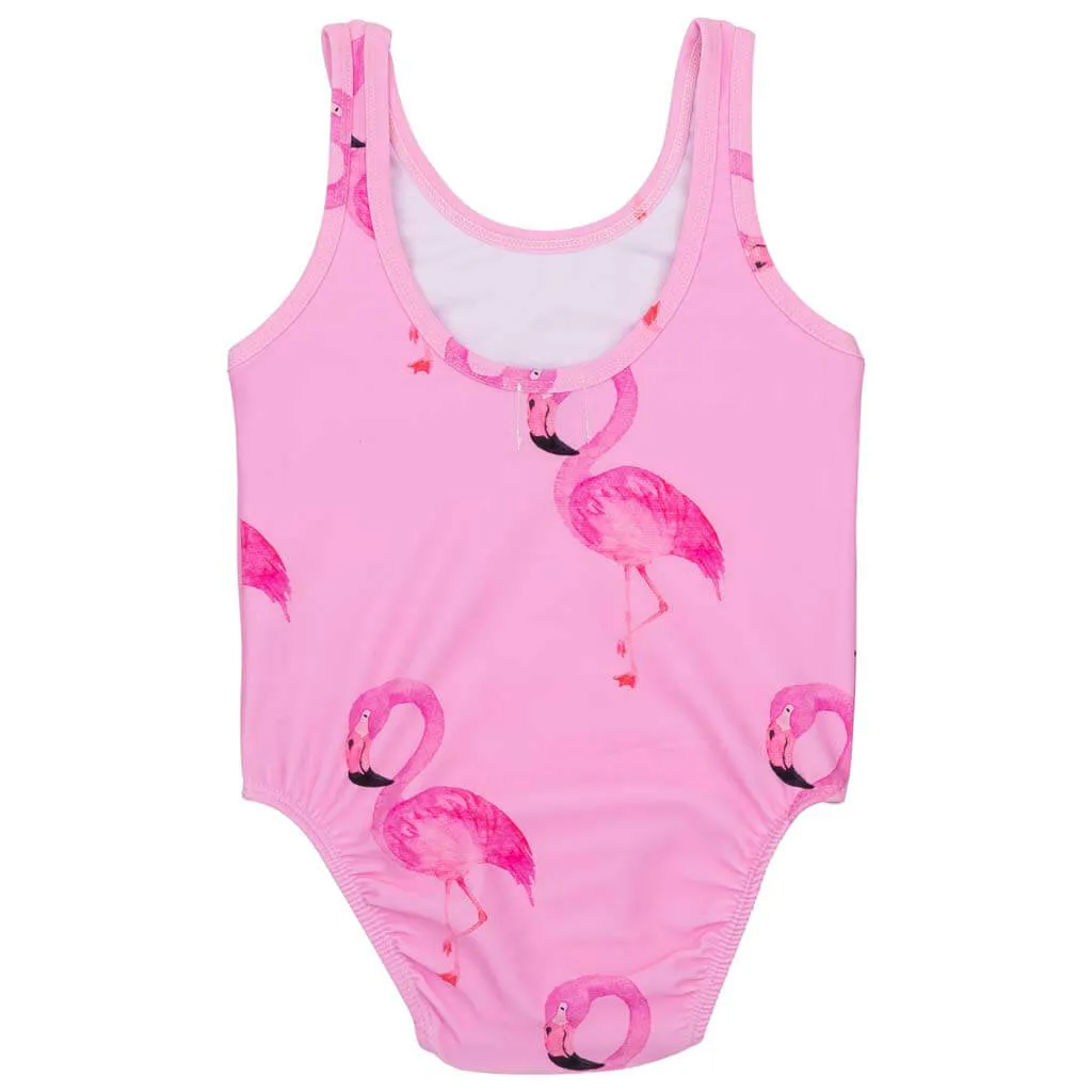 Flamingo Girls Sleeveless Swimmers