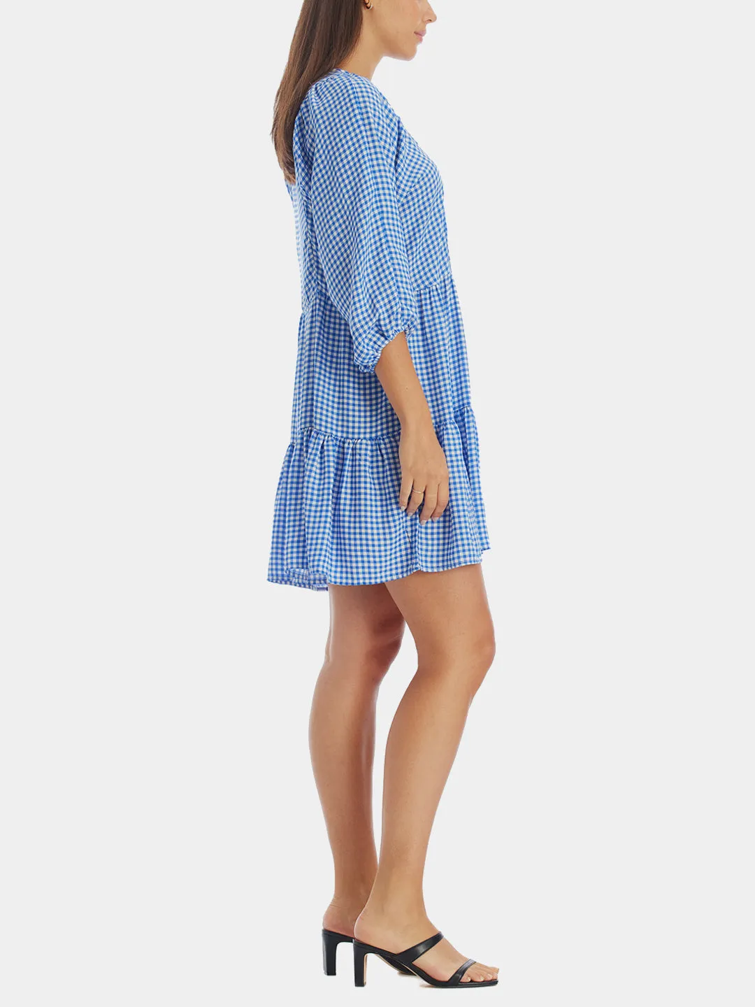 Gingham Tiered Babydoll Dress