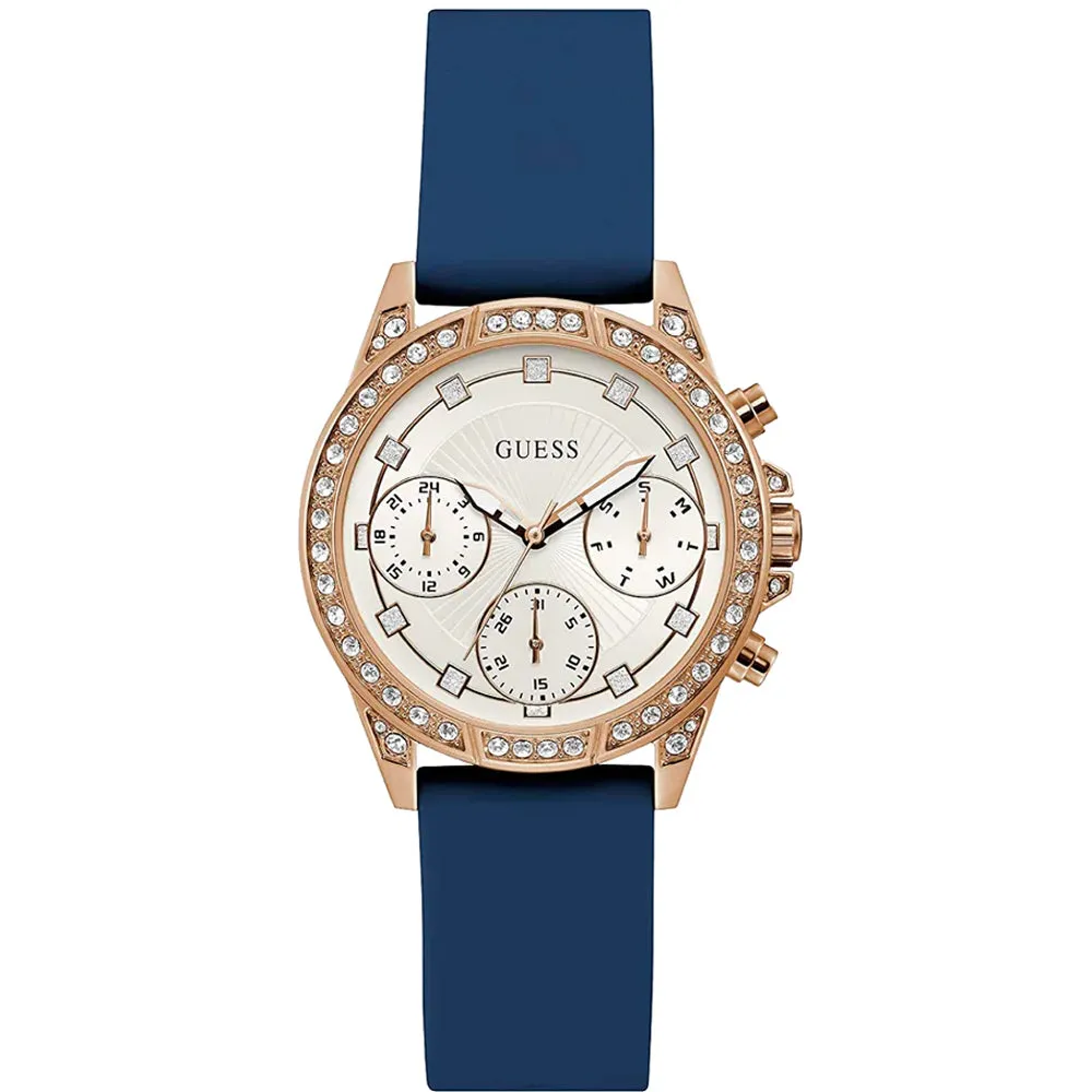 Guess Gemini Multifunction Blue Silicone Strap Watch GW0222L2