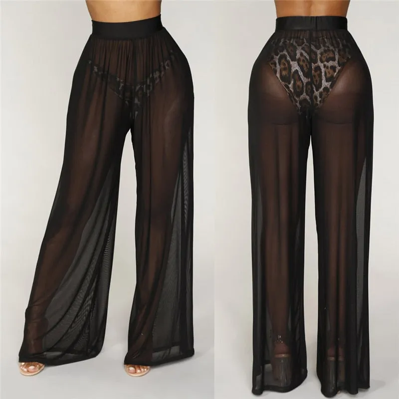 High Waisted Flared Beach Pants