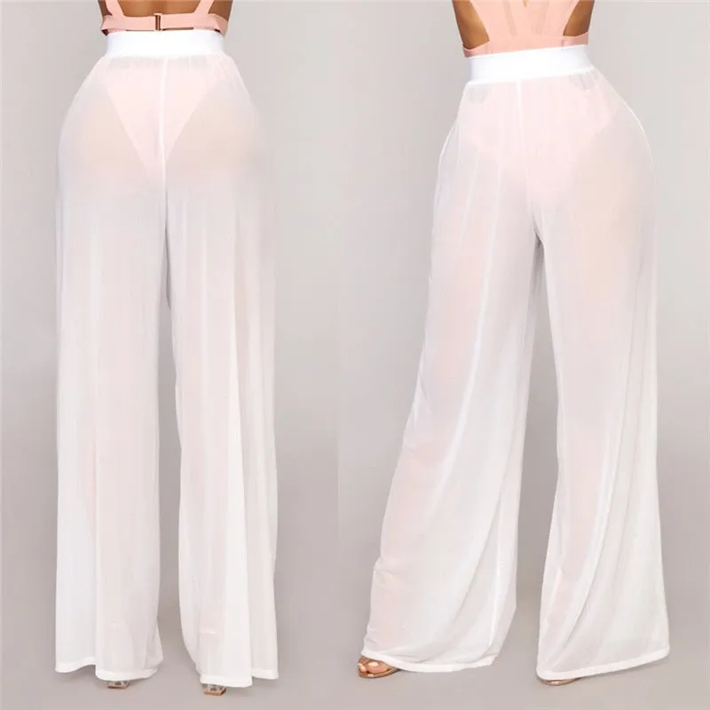 High Waisted Flared Beach Pants