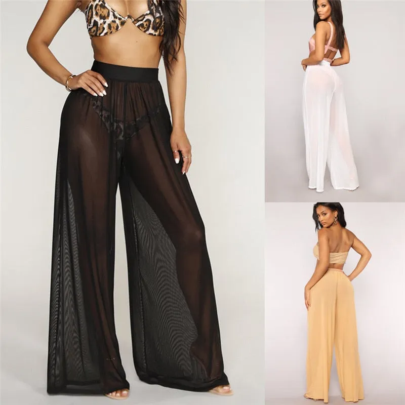 High Waisted Flared Beach Pants