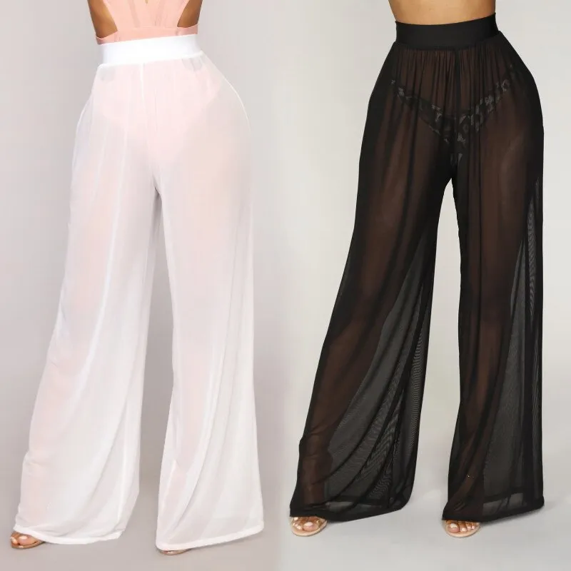 High Waisted Flared Beach Pants