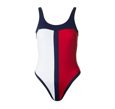 Iconic flag scoop low back one piece [Multi]