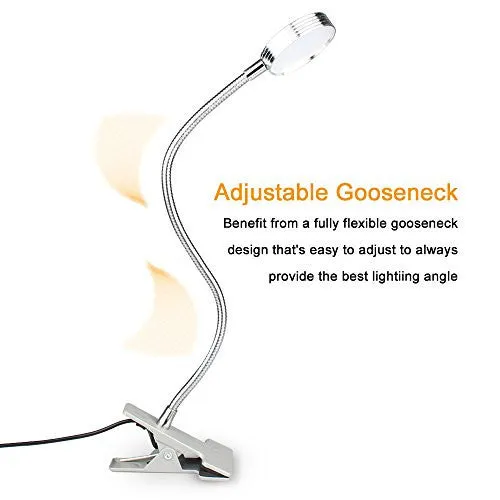 IEKA LED DESK LAMP,STUDYING AND READING ADJUSTABLE EYE-CARE 2 COLOR TEMPERATURE SETTINGS CLIP ON LIGHT FOR DESK,OFFICE, BED HEADBOARD AND COMPUTERS