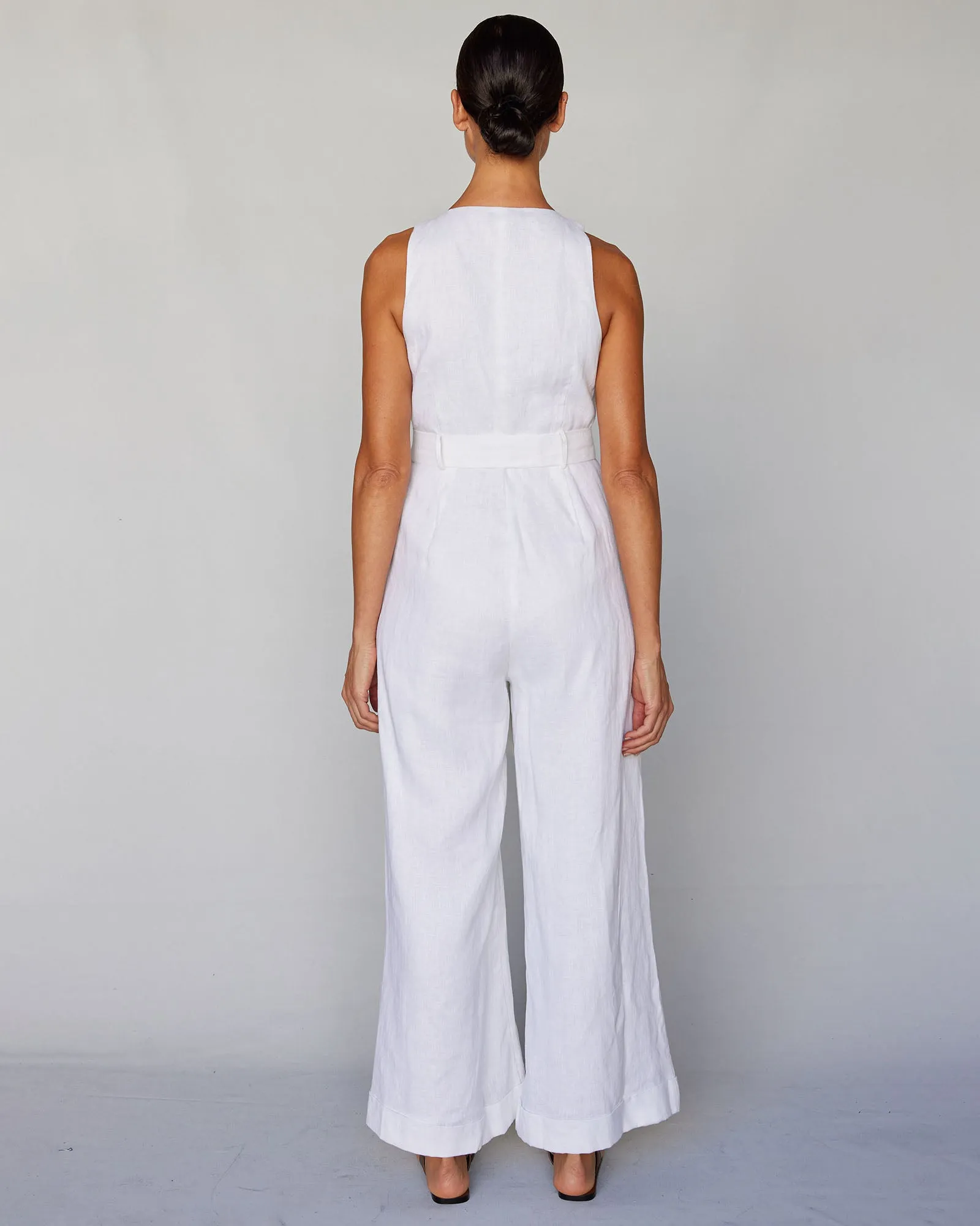 Imari Linen Jumpsuit - White