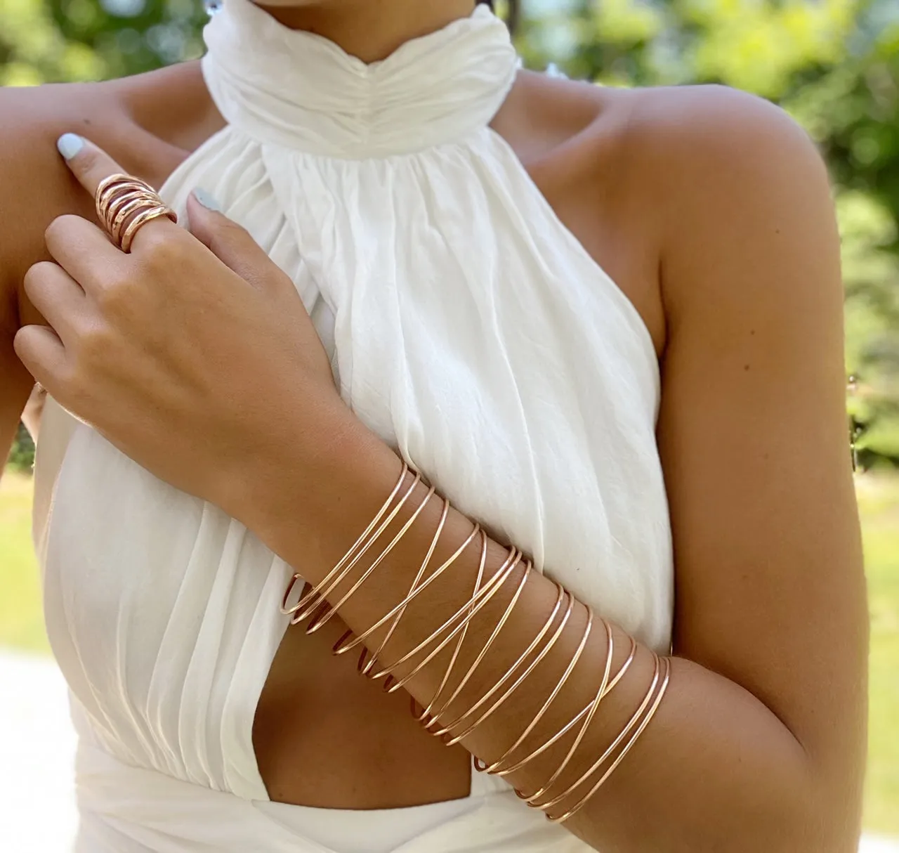 KAYLEE FLOATING WRAP CUFF BRACELET - LARGE