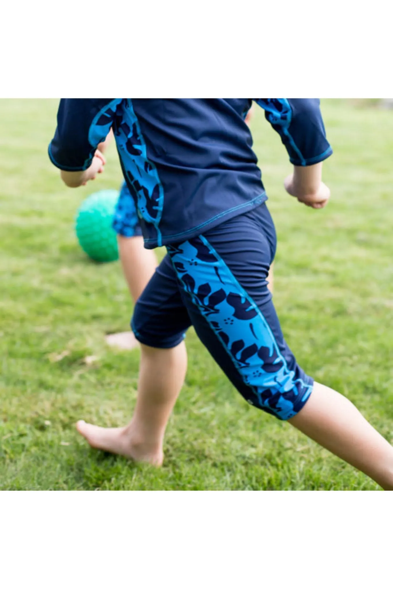 Konfidence Uv Tee Shorts Navy Cyan Palm