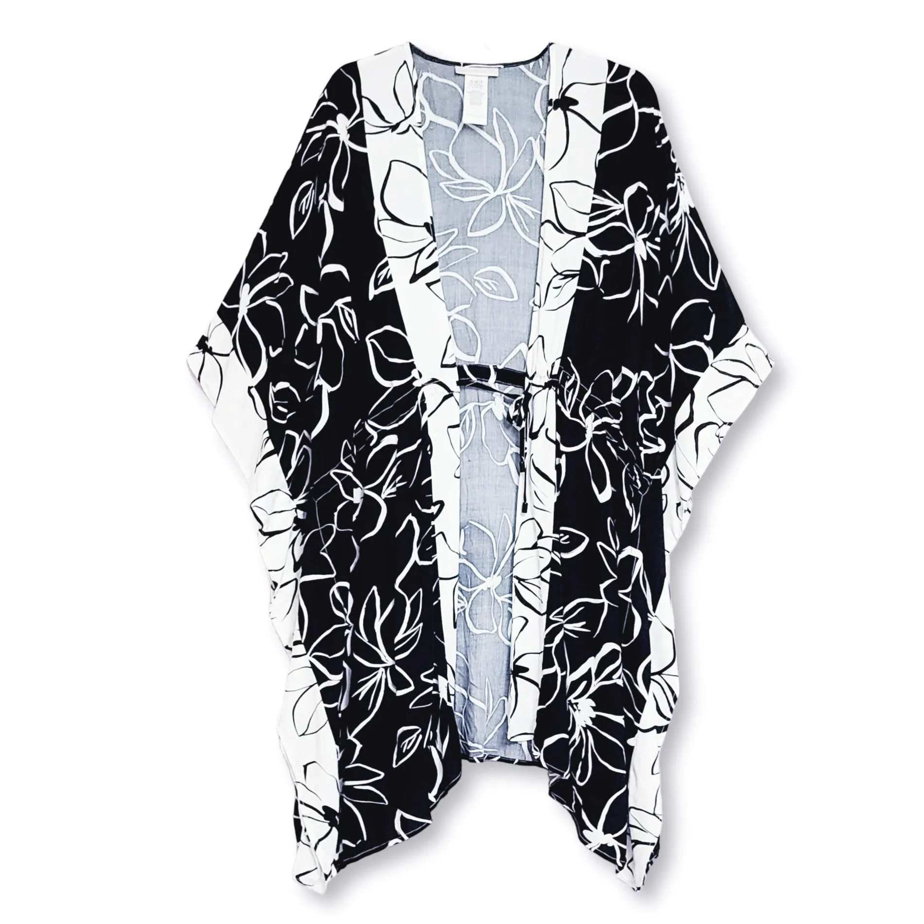 La Blanca Women's Moonlit Floral Print Beach Pool Kimono Cover Up