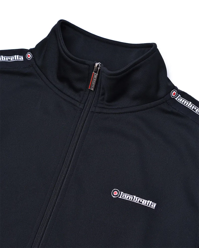 Lambretta Men's SS1100 Half Taped Track Jacket Black