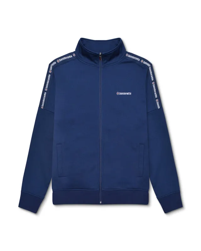 Lambretta Men's SS1100 Half Taped Track Jacket Navy Blue