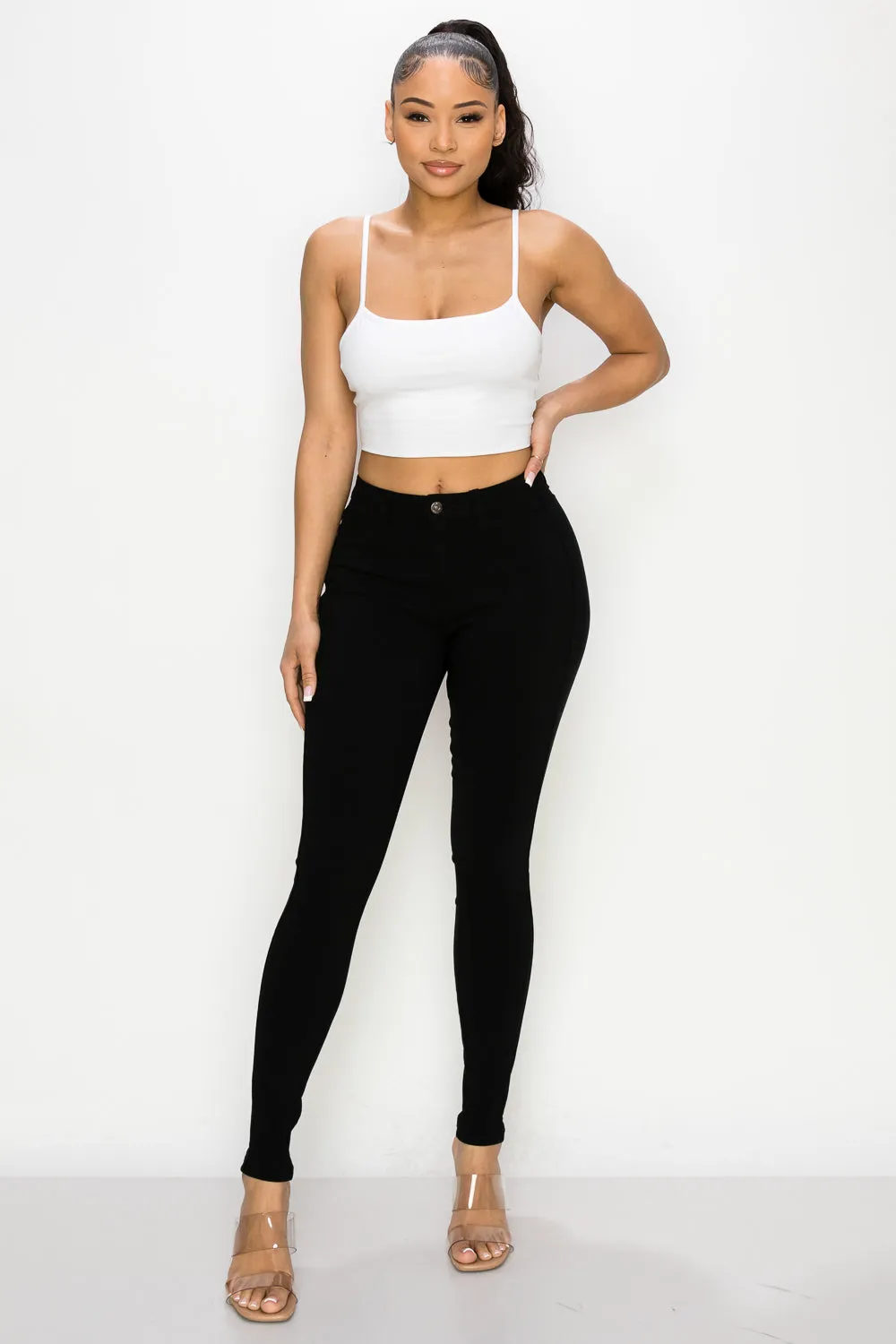 LV-300 BLACK HIGH WAISTED COLORED JEANS