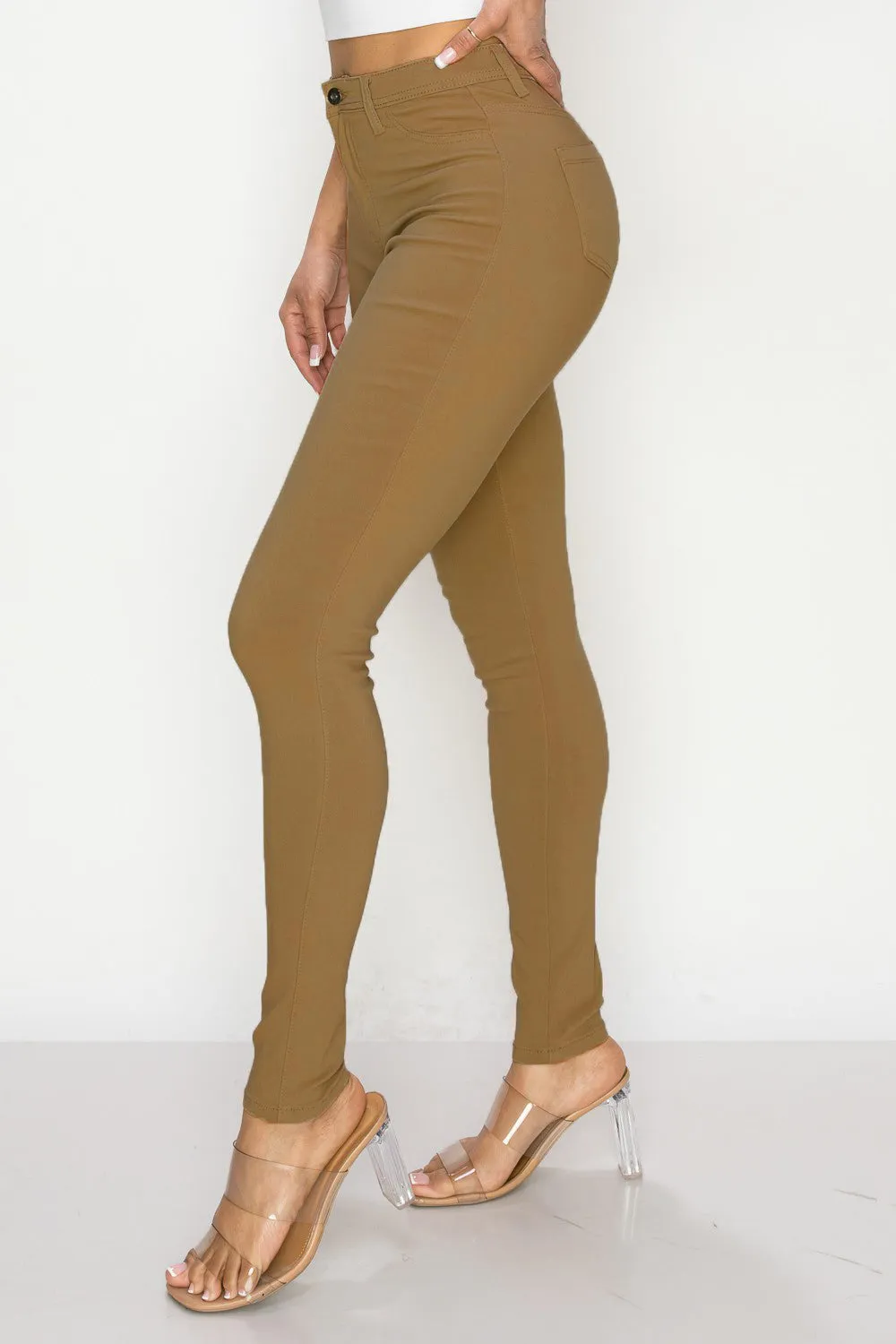 LV-300 MOCHA/CAMEL HIGH WAISTED COLORED JEANS